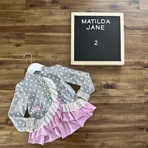 Matilda Jane The Adventure Begins Gray Purple Polka Dot Lead The Way Jacket 2